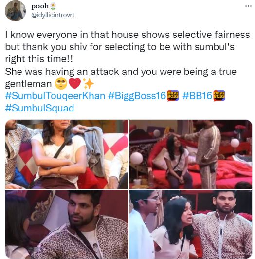 Bigg Boss Shiv Thakare Consoles Crying Sumbul Touqeer Khan Fans