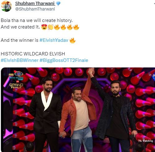 Elvish Yadav Wins The Trophy Of Bigg Boss Ott Glamsham