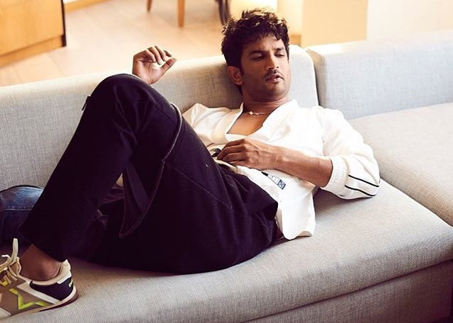 Late Sushant Singh Rajput on couch
