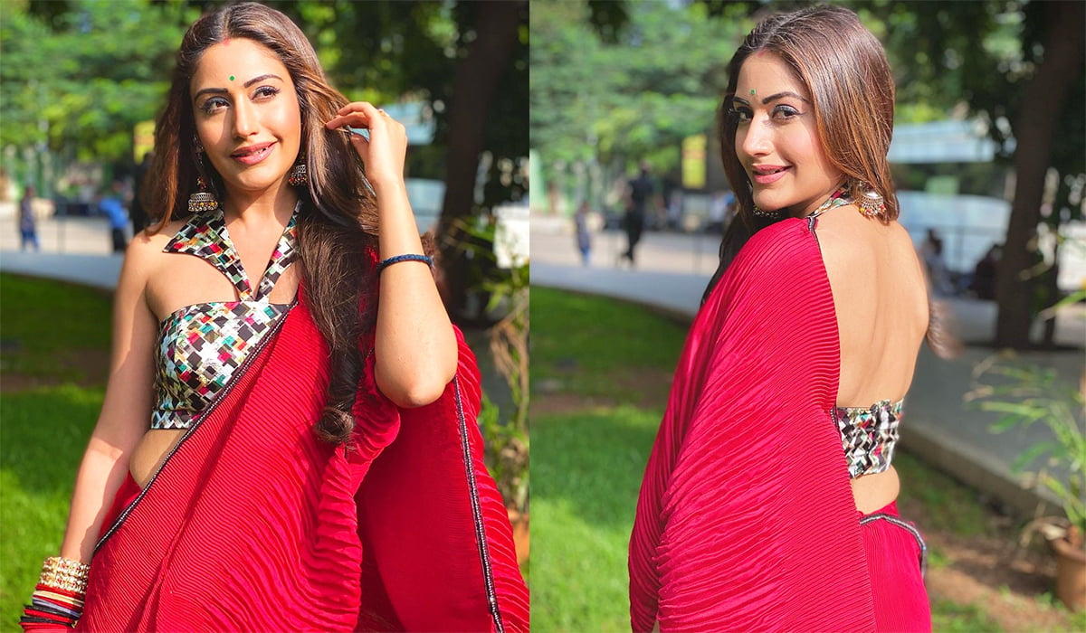 Surbhi Chandna Flaunts Her Red Hot Saree Look From The Sets Of Naagin 5