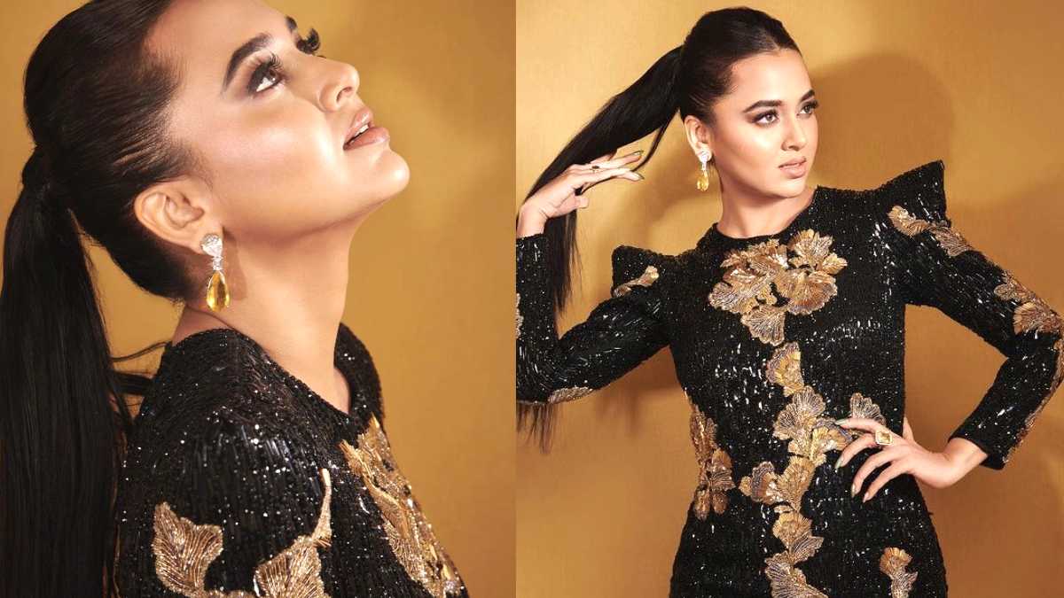 Tejasswi Prakash Flaunting Her Badass Look In Black Dress Glamsham 7085