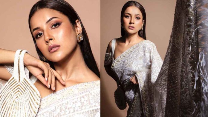 Shehnaaz Gill Flaunts Her White Saree Look