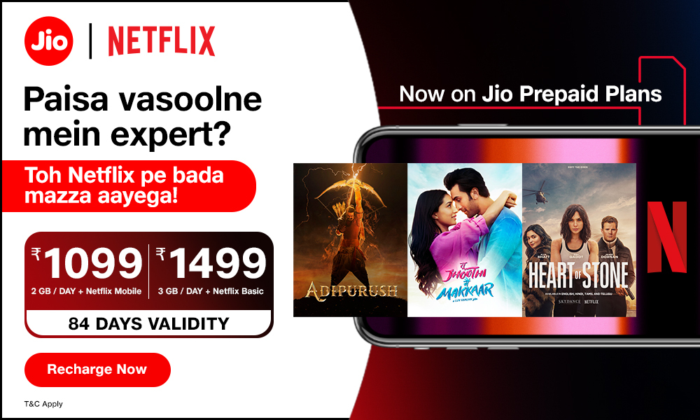 netflix subscription free with jio