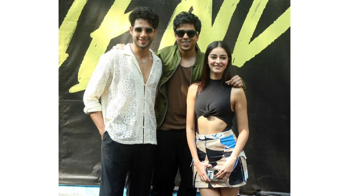 Adarsh Gourav, Ananya Panday And Siddhant Chaturvedi _ News Agency Pic