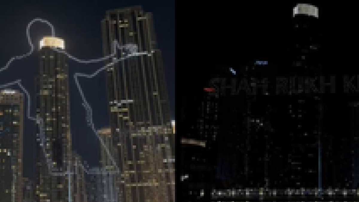 Drones Light Up Dubai Sky With Shah Rukh Khan’s Signature Pose Ahead Of ‘Dunki’ Release