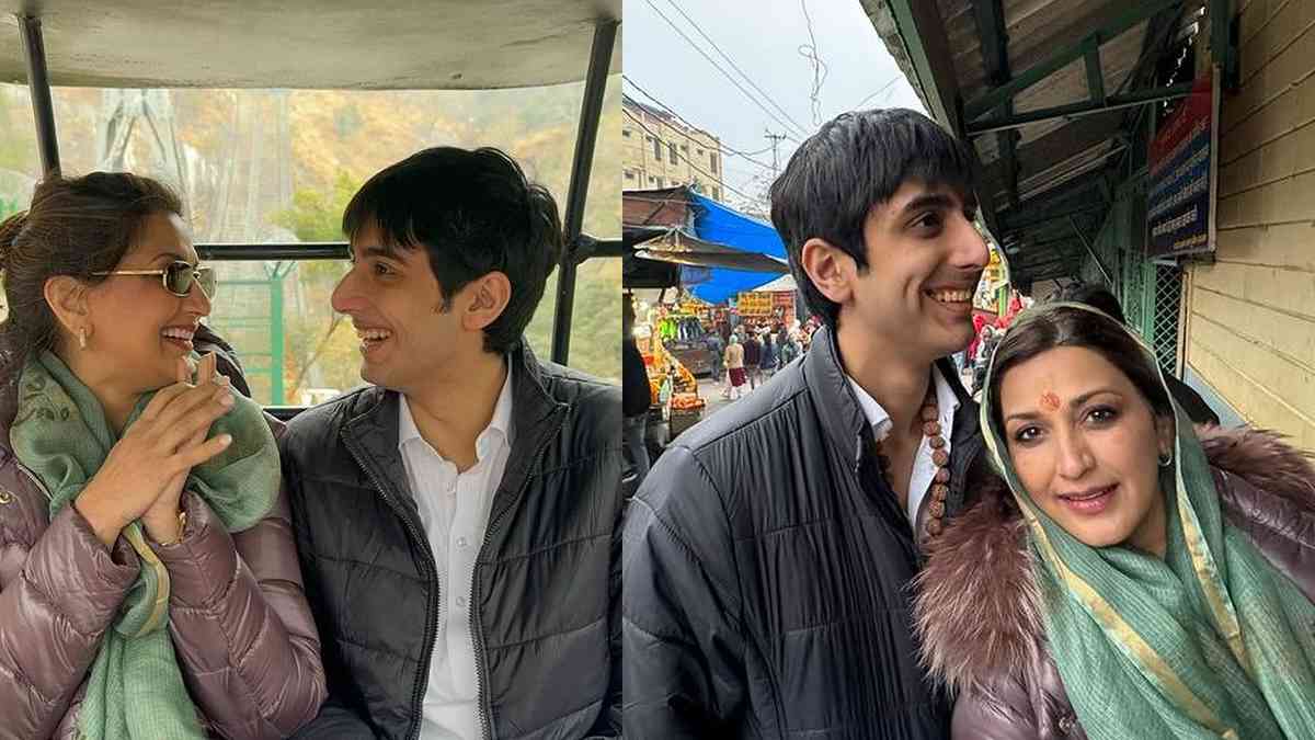 Sonali Bendre, family enjoy rickshaw & cable car rides before Ganga Aarti in Haridwar