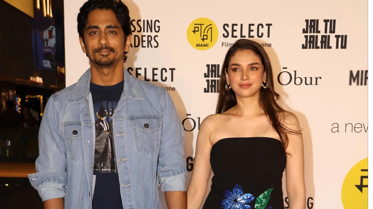 Aditi Rao Hyadri, Siddharth Attend Film Screening Together After Engagement