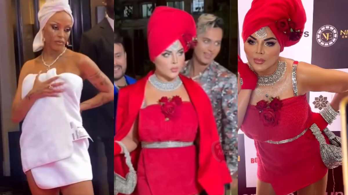 Rakhi Sawant Recreates Doja Cat’s Towel Dress Look From Met Gala 2024