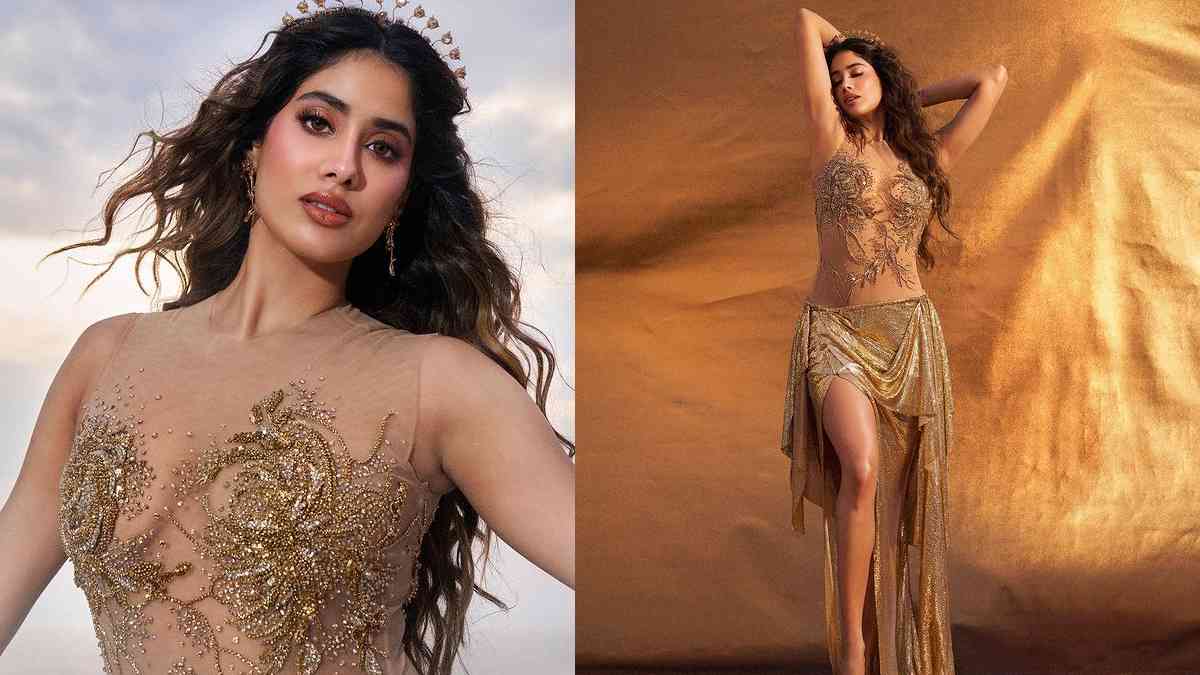 Janhvi Kapoor Shimmers In Golden Outfit And Flaunts Tiara To Add To The Oomph