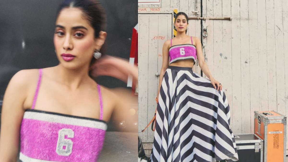 Janhvi Kapoor Flaunts Her Pink Crop And Maxi Skirt; Fans Call Her, “Kon Hai Re Ye Garam Ketli Shimla Mirchi’