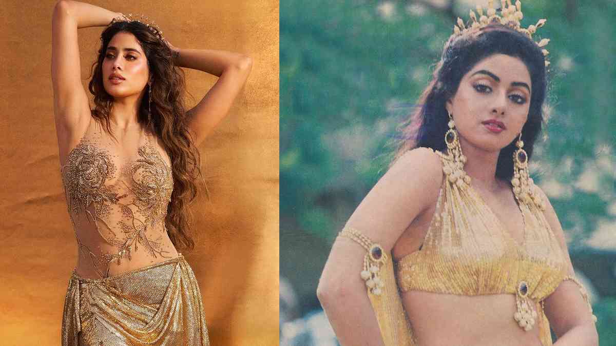 Janhvi Kapoor’s Latest Photoshoot Reminds Us Sridevi’s Look In Golden Outfit