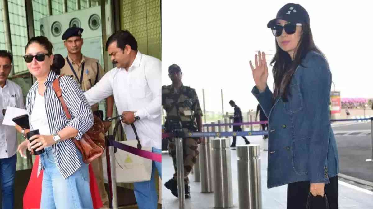 Kareena Kapoor Khan And Karisma Kapoor Flaunt Their Boss Babe Looks At Airport As They Left For Italy To Attend Anant Ambani And Radhika Merchant’s Pre-wedding