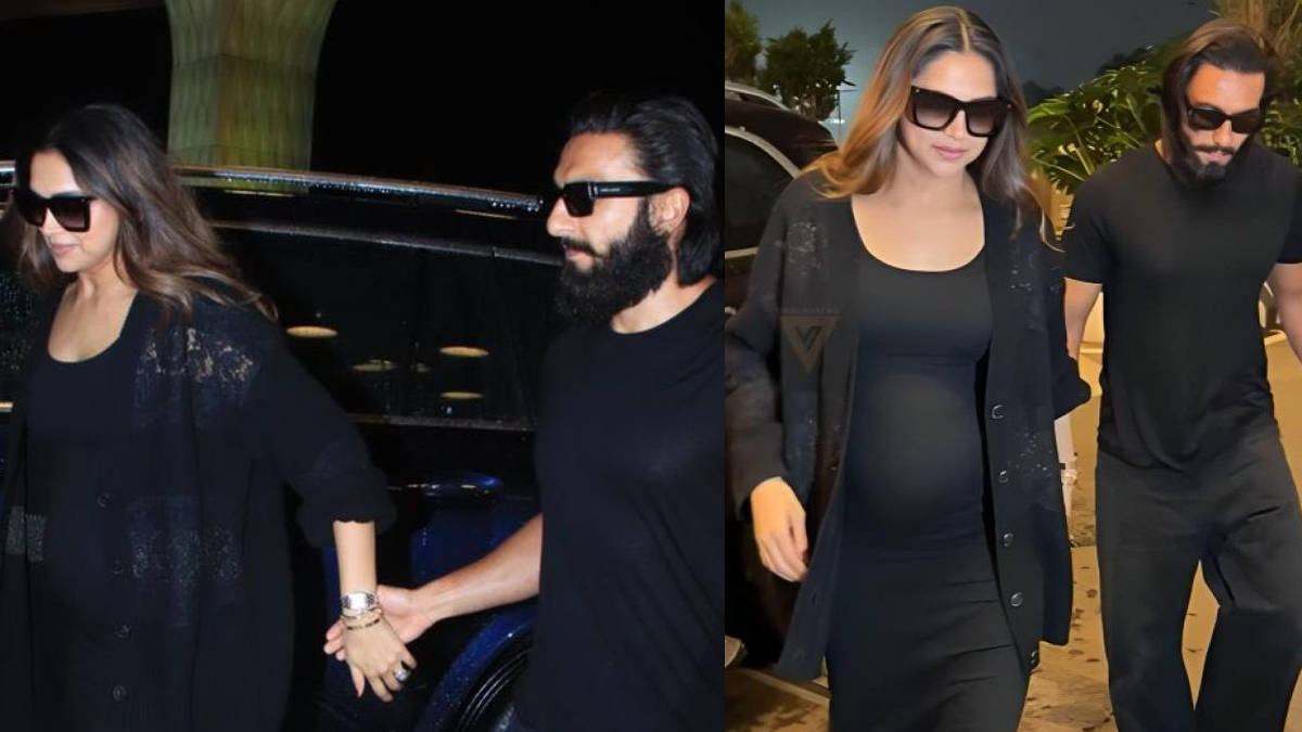 Ranveer Singh and Deepika Padukone twinning in black outfits as they jet off for their babymoon