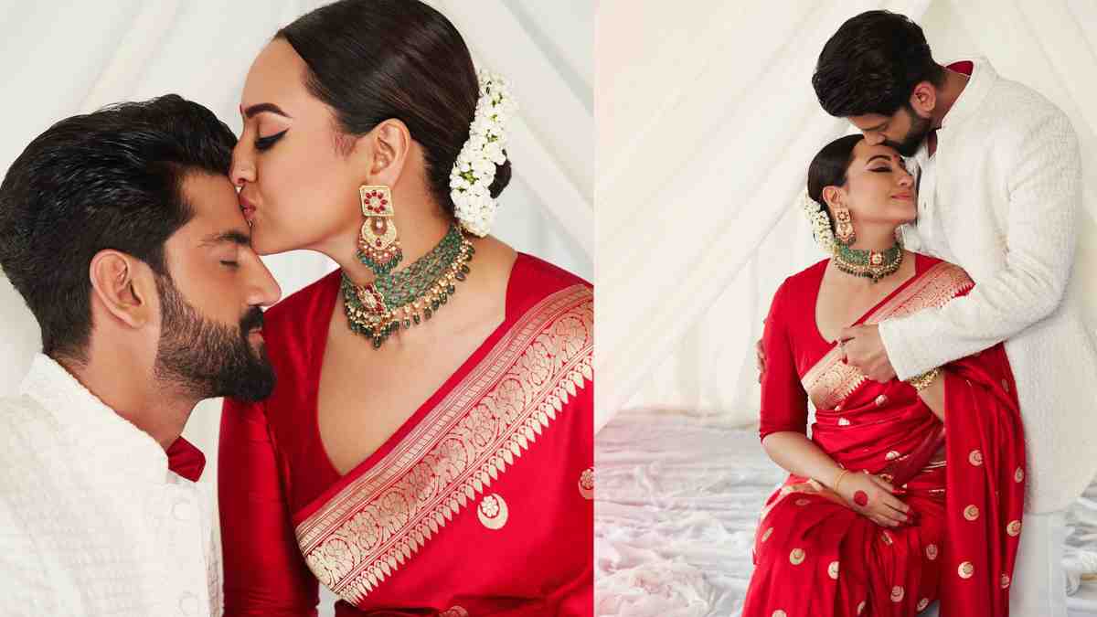 Sonakshi Sinha plants a forehead kiss to her husband Zaheer Iqbal