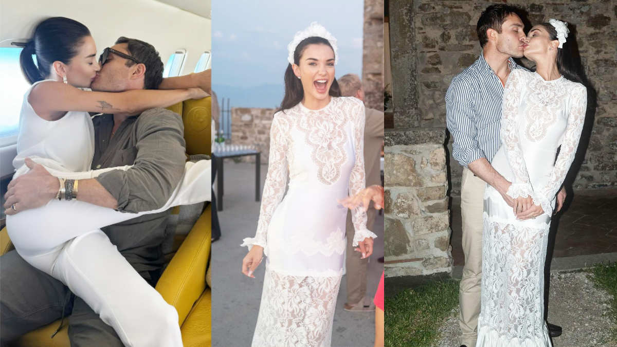 Amy Jackson and Ed Westwick share a passionate kiss as they announce their wedding in Italy