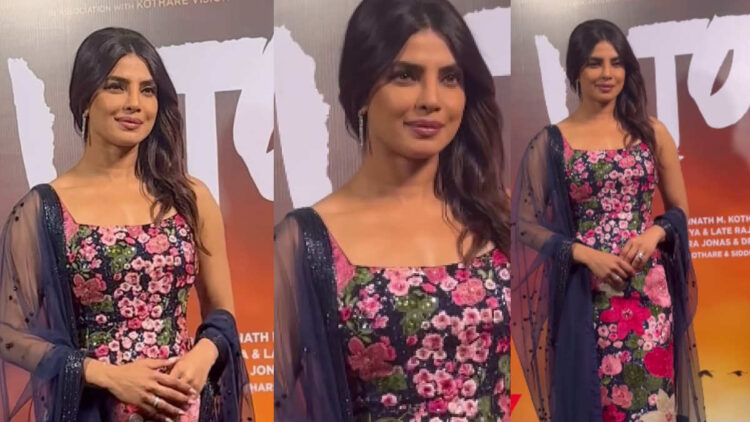 Priyanka Chopra looks gorgeous in floral ethnic salwar suit at Marathi ...