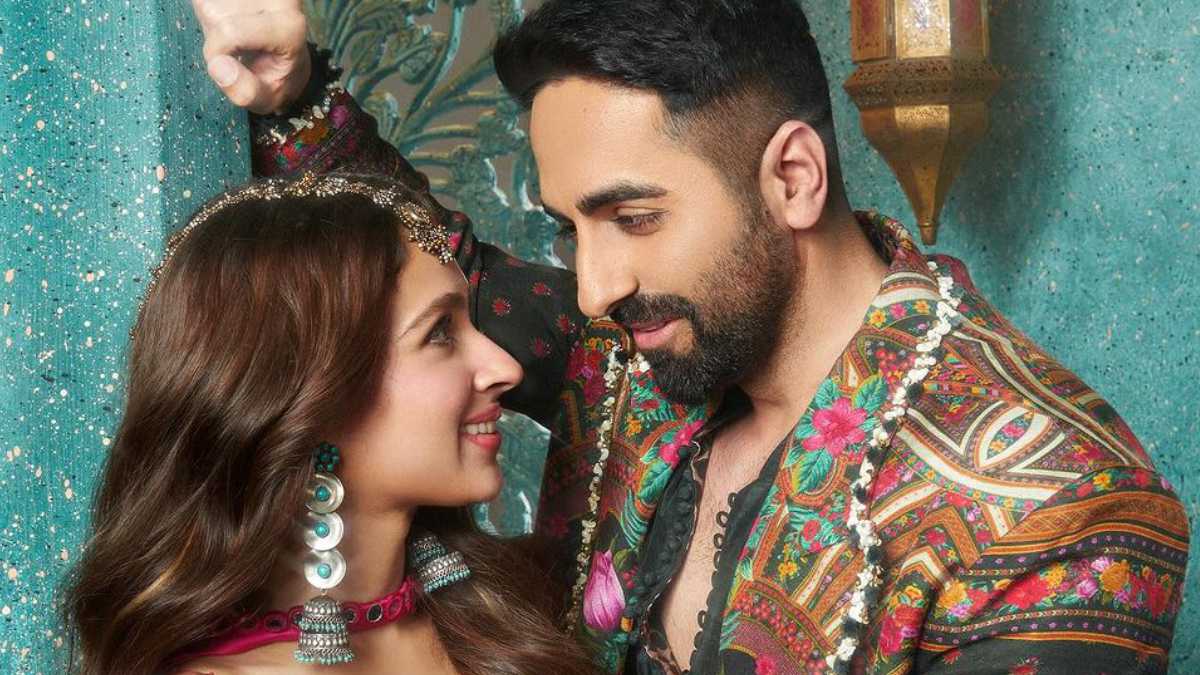 Ayushmann Khurrana and Pashmina Roshan unveil the poster for their new Garba Song “Jachdi”