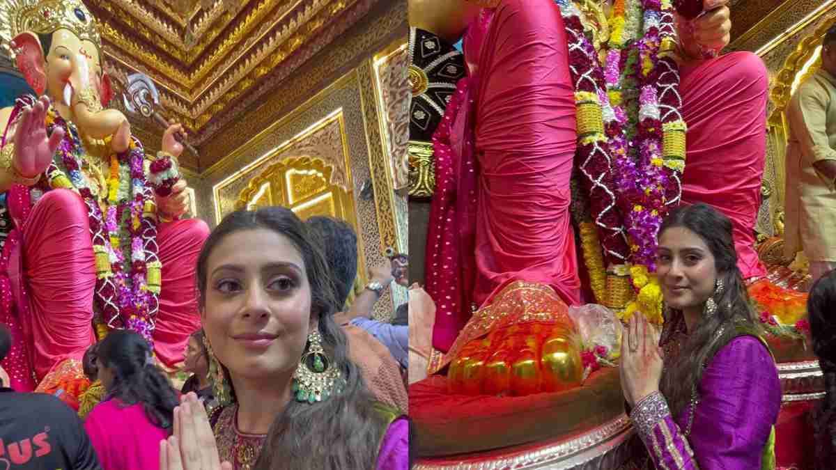 Bigg Boss 17 Isha Malviya lights up Ganesh Chaturthi celebrations and visits Lalbaughcha Raja