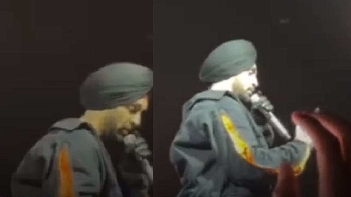 A fan throws a phone at Diljit Dosanjh on stage in this viral video ; His reaction wins hearts