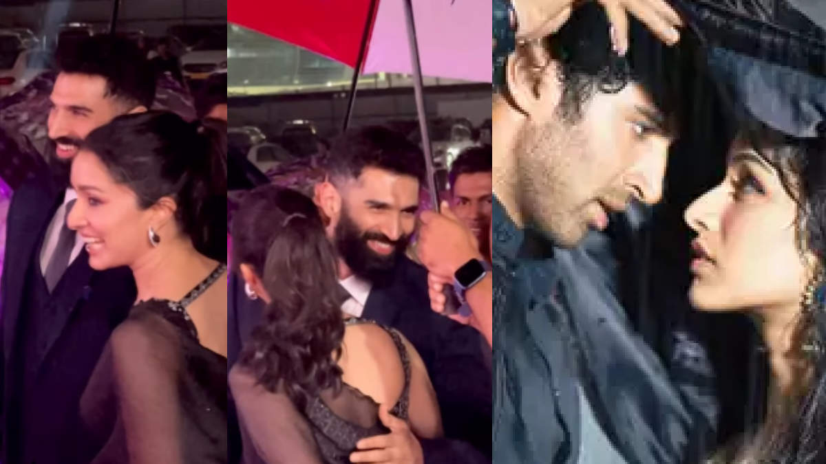 Shraddha Kapoor and Aditya Roy Kapur twinning in black as they notice each other at a recent event also recreate iconic Aashiqui 2 moment