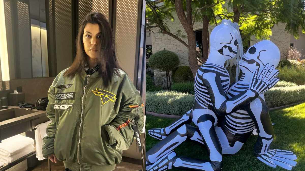 Kourtney Kardashian criticised for her Halloween decor; Fans react saying, “That Skeleton position? Really?”