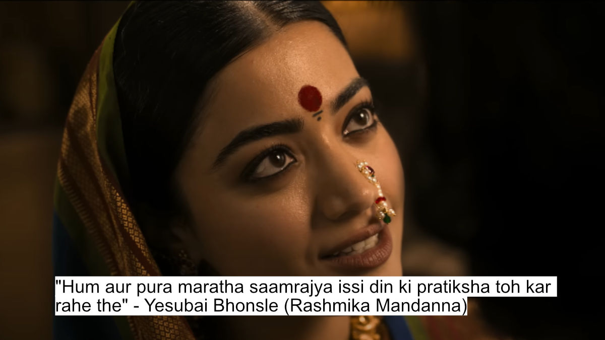 Vicky Kaushal As Sambhaji Maharaj'S Chhaava Dialogues Will Give You Goosebumps As He Fights Against Akshaye Khanna As Aurangzeb 10 hum aur pura maratha saamrajya issi din ki pratiksha toh kar rahe the - yesubai bhonsle (rashmika mandanna)