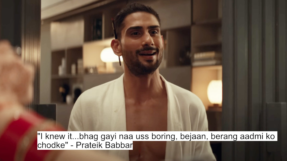 i knew it...bhag gayi naa uss boring, bejaan, berang aadmi ko chodke - prateik babbar
