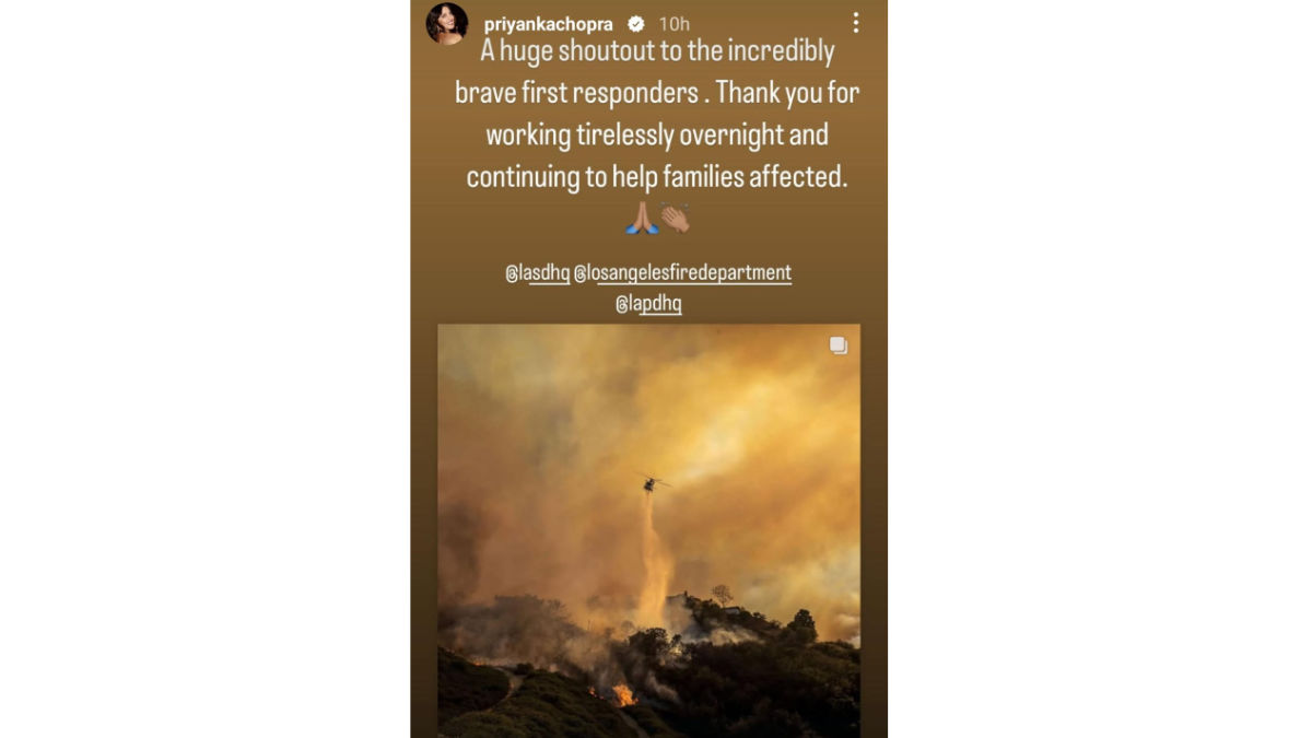 Priyanka Chopra Sends Love And Support! Actress Reacts To La Wildfires With Emotional Message 1 priyanka chopra instagram story