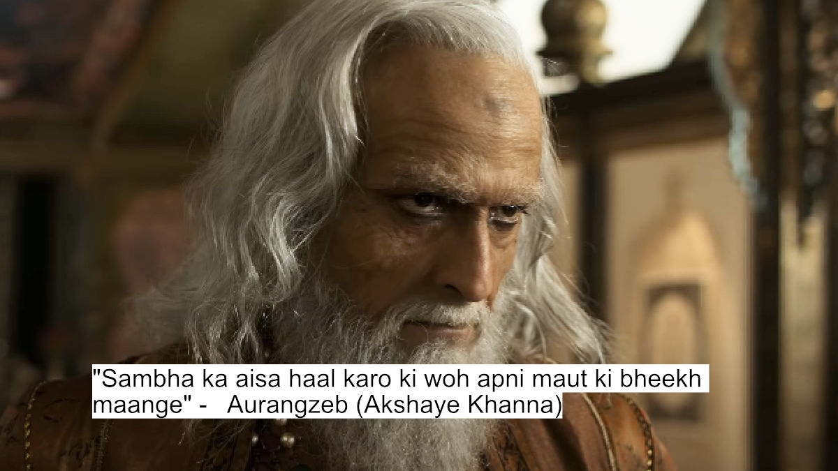 Vicky Kaushal As Sambhaji Maharaj'S Chhaava Dialogues Will Give You Goosebumps As He Fights Against Akshaye Khanna As Aurangzeb 12 sambha aisa haal karo ki woh apni maut ki bheekh maange - aurangzeb (akshaye khanna)