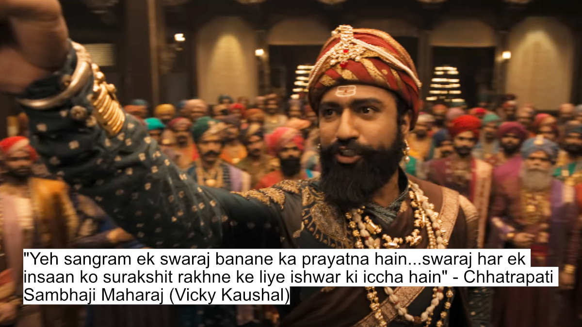 Vicky Kaushal As Sambhaji Maharaj'S Chhaava Dialogues Will Give You Goosebumps As He Fights Against Akshaye Khanna As Aurangzeb 3 yeh sangram ek swaraj banane ka prayatna hain...swaraj har ek insaan ko surakshit rakhne ke liye ishwar ki iccha hain - chhatrapati sambhaji maharaj (vicky kaushal)