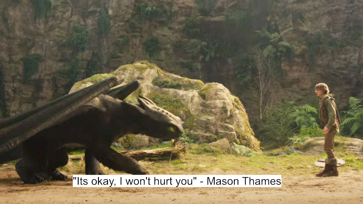 Toothless Takes Centre Stage! Live Action 'How To Train Your Dragon' Dialogues Will Give You Chills 4 its okay, i won't hurt you - mason thames