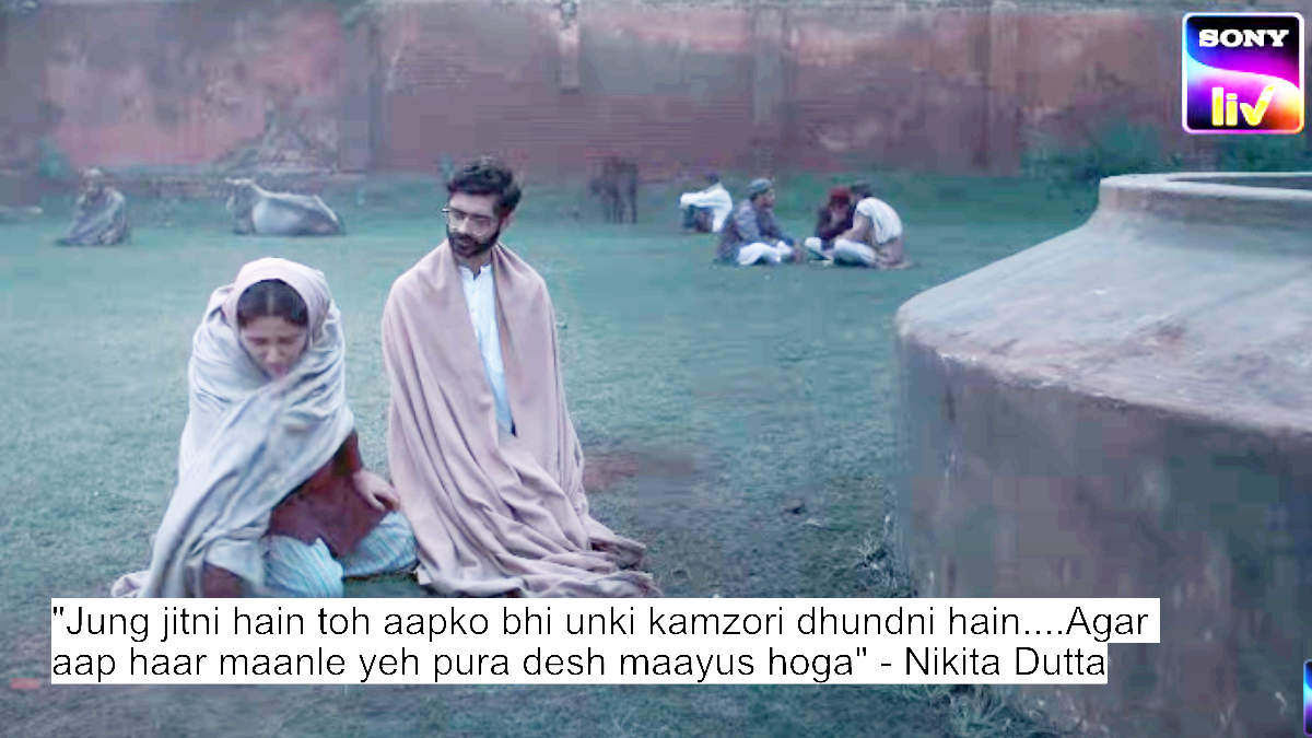 "jung jitni hain toh aapko bhi unki kamzori dhundni hain....agar aap haar maanle yeh pura desh maayus hoga" - nikita dutta