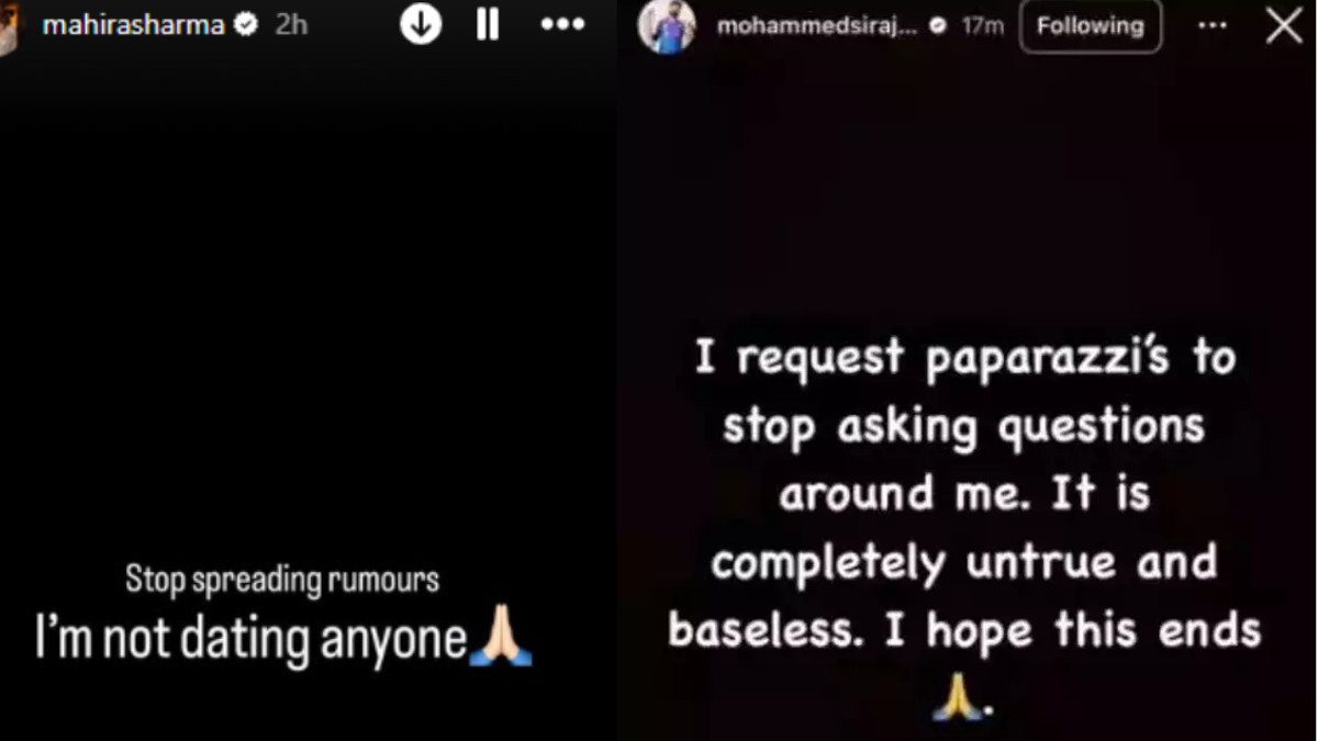 mahira sharma and mohammed siraj instagram story