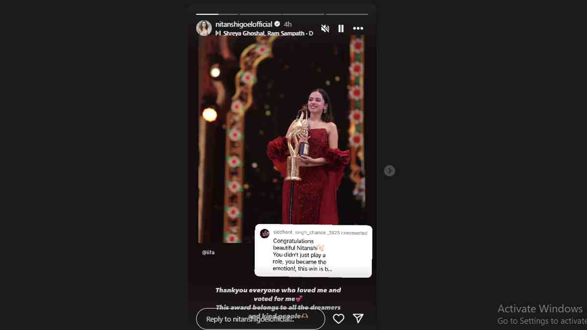 nitanshi goel breaks down on stage after beating bollywood's biggest names to win iifa best actress