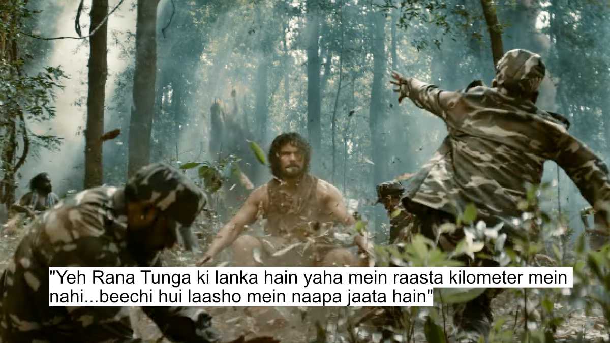 yeh rana tunga ki lanka hain yaha mein raasta kilometer mein nahi...beechi hui laasho mein naapa jaata hain
