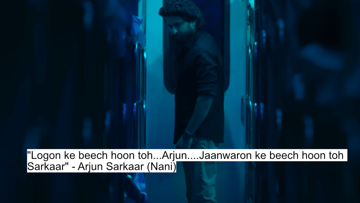 logon ke beech hoon toh...arjun....jaanwaron ke beech hoon toh sarkaar - arjun sarkaar (nani)