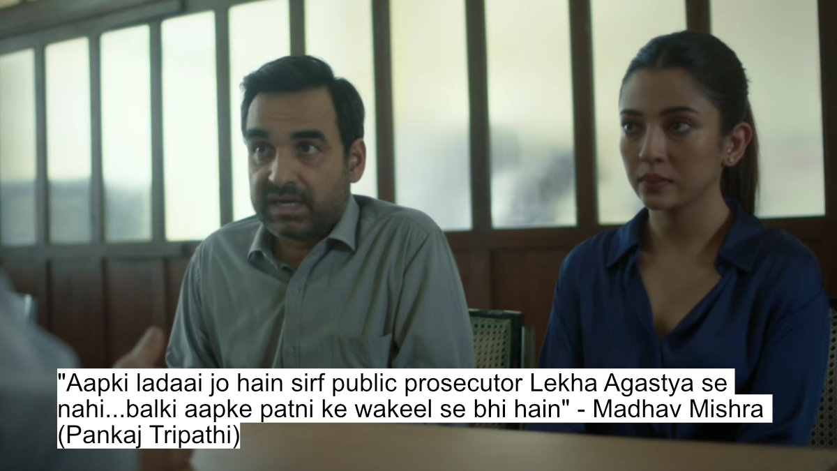 Pankaj Tripathi As Madhav Mishra Slams The Truth With Brutal Dialogues In Criminal Justice - A Family Matter 10 "aapki ladaai jo hain sirf public prosecutor lekha agastya se nahi...balki aapke patni ke wakeel se bhi hain" - madhav mishra (pankaj tripathi)
