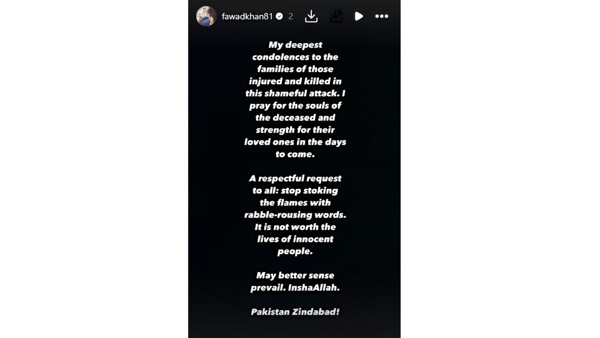 Shameful And Unjust! Fawad Khan'S Powerful Statement Against Operation Sindoor 1 fawad khan instagram story