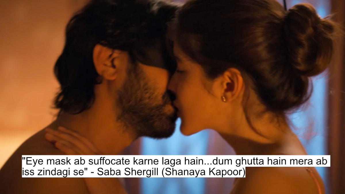 Shanaya Kapoor And Vikrant Massey'S Aankhon Ki Gustaakhiyan Dialogues Are A Masterclass In Emotional Storytelling 4 eye mask ab suffocate karne laga hain...dum ghutta hain mera ab iss zindagi se - saba shergill (shanaya kapoor)