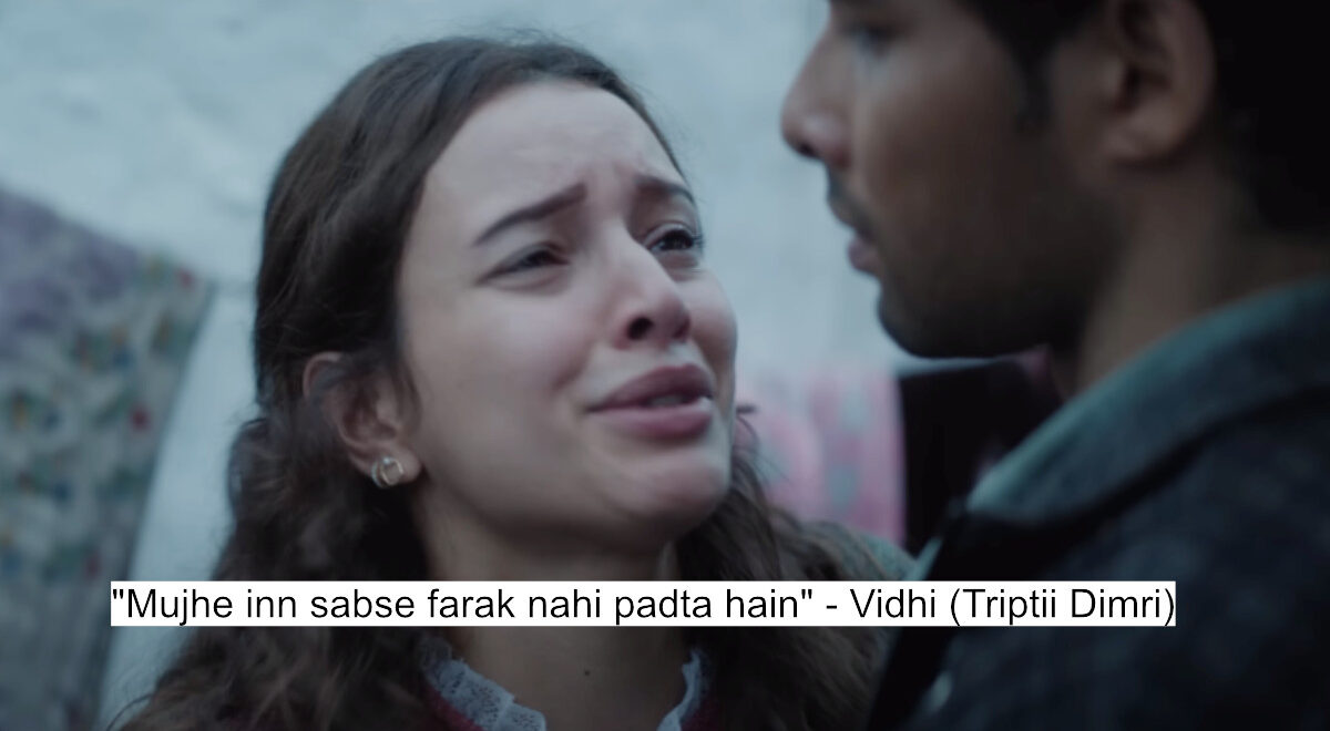 "mujhe lagta tha yeh sab saalon pehle hota tha" - vidhi (triptii dimri)