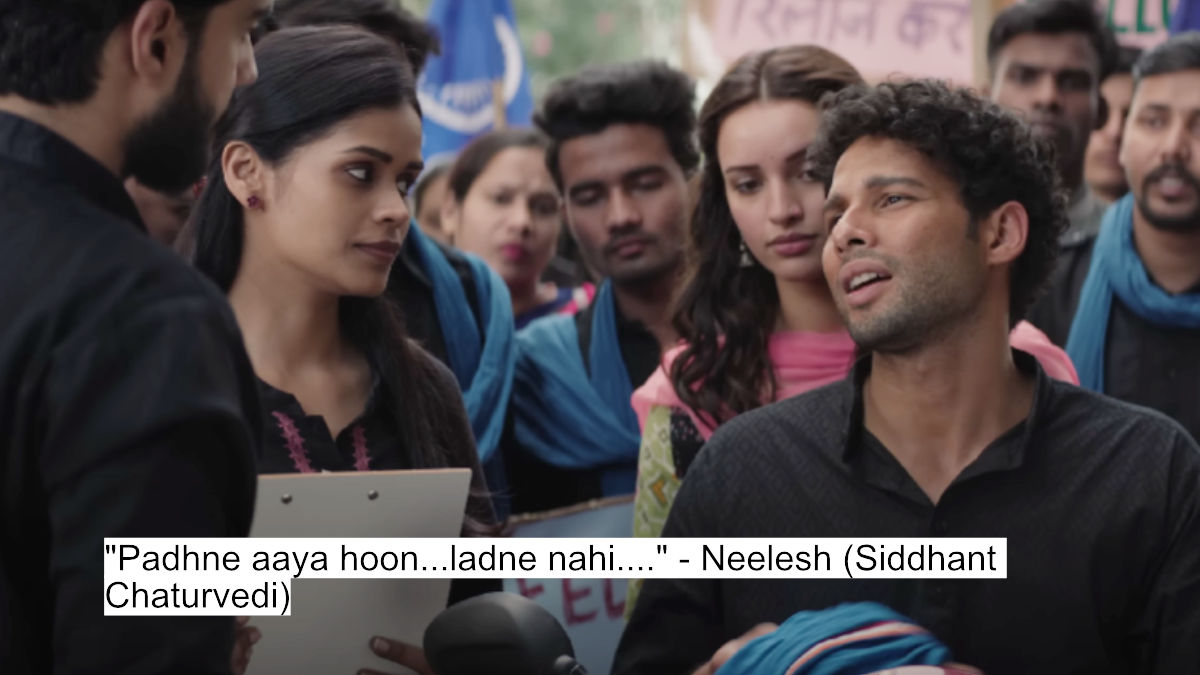 "padhne aaya hoon...ladne nahi...." - neelesh (siddhant chaturvedi)