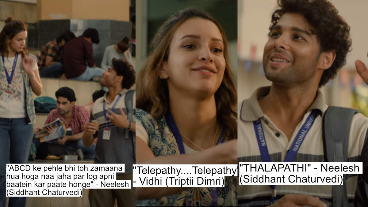 "abcd ke pehle bhi toh zamaana hua hoga naa jaha par log apni baatein kar paate honge" - neelesh (siddhant chaturvedi)