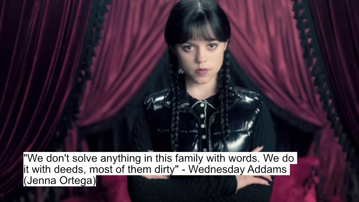 Save Enid Or Die Trying - Jenna Ortega’s Gripping Dialogues In Wednesday Season 2 16 "we don't solve anything in this family with words. we do it with deeds, most of them dirty" - wednesday addams (jenna ortega)