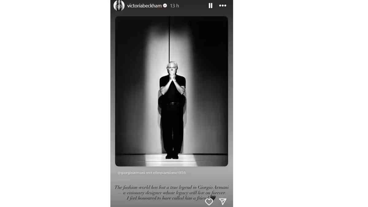 The World Lost A Giant: Victoria Beckham, Russell Crowe Pay Tribute To Giorgio Armani 1 giorgio armani