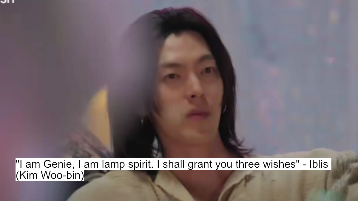 Kim Woo-Bin And Bae Suzy'S Witty Dialogues In 'Genie, Make A Wish' 1 i am genie, i am lamp spirit. i shall grant you three wishes - iblis (kim woo-bin)