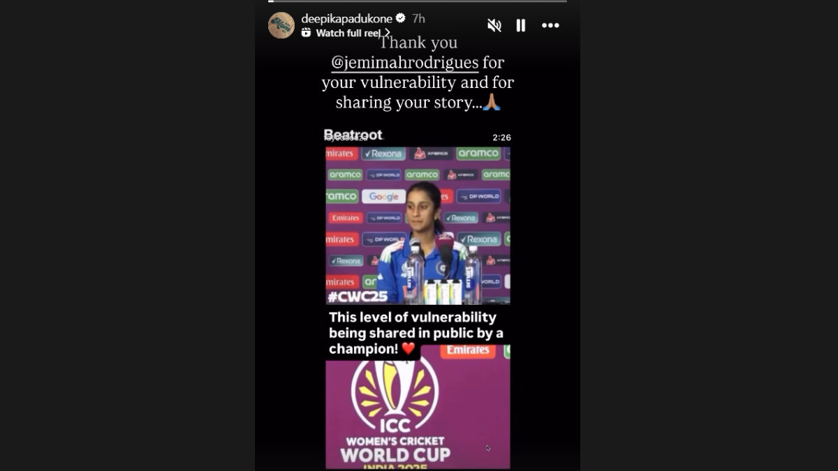 Deepika Padukone Praises Jemimah Rodrigues For Brave Anxiety Confession - Read What She Said! 1 deepika padukone instagram story