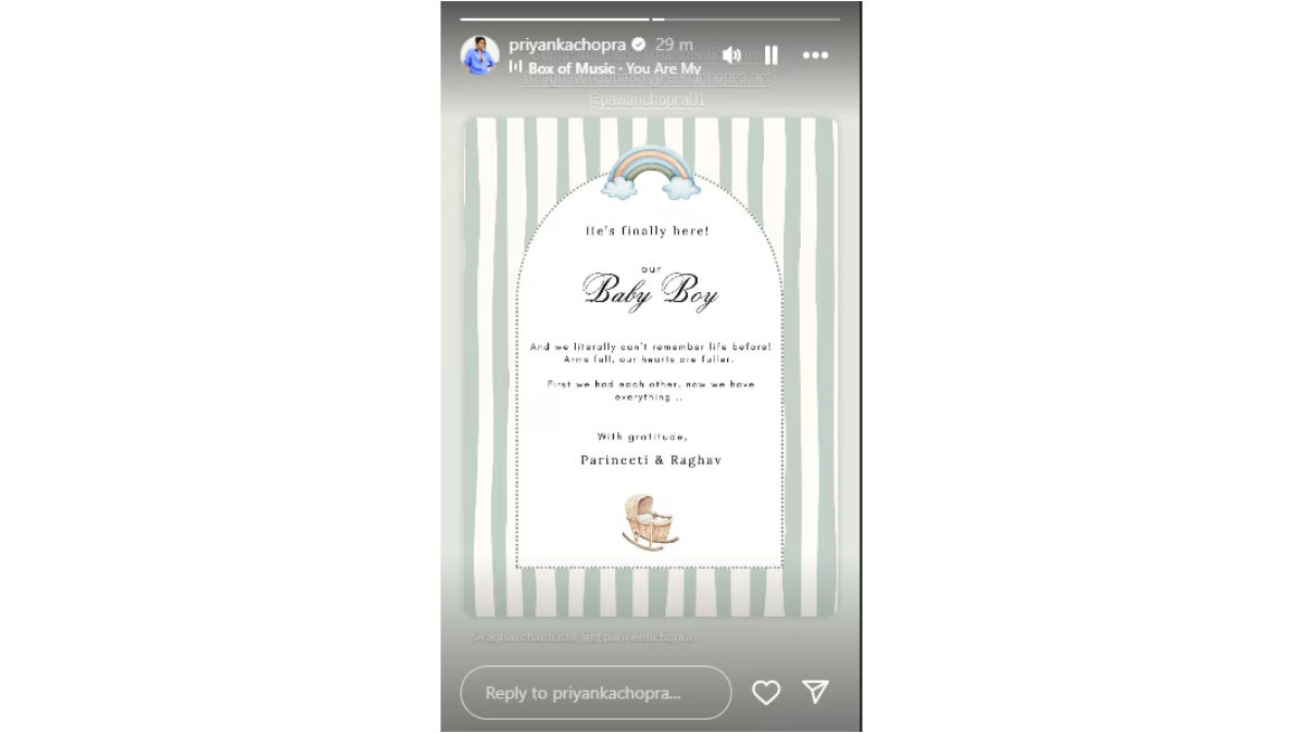 Parineeti Chopra'S Baby Boy Is Here! Priyanka Chopra'S Sweet Message Will Leave You Teary-Eyed! 1 priyanka chopra instagram story