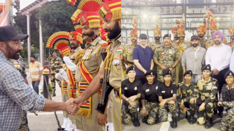 Sunny Deol’s Patriotic Gesture: Actor Meets BSF Jawans at Attari Border with Son Karan Deol