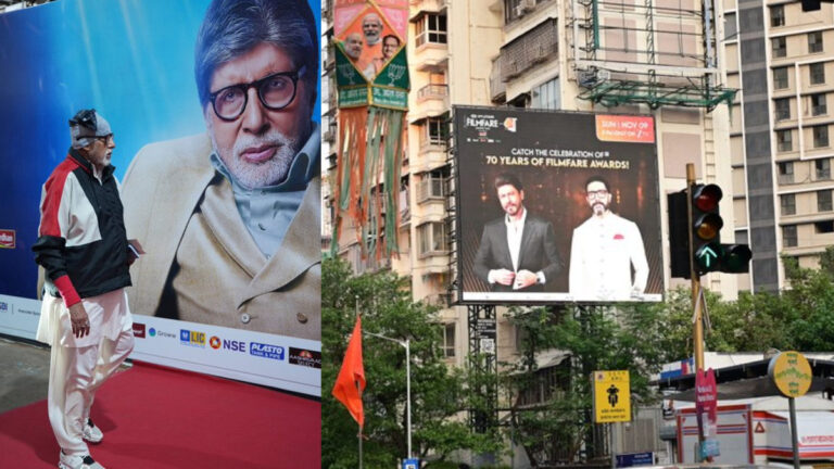 Bade Logon Ke Saath…!’ Amitabh Bachchan Reacts To Sharing Billboards With Shah Rukh Khan and Abhishek Bachchan