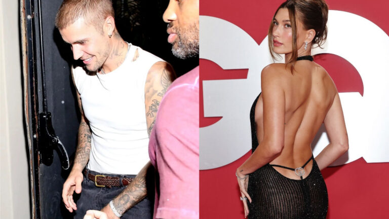 Justin Bieber’s Casual Vibe as Hailey Bieber Turns Heads in Thong-Style Gown